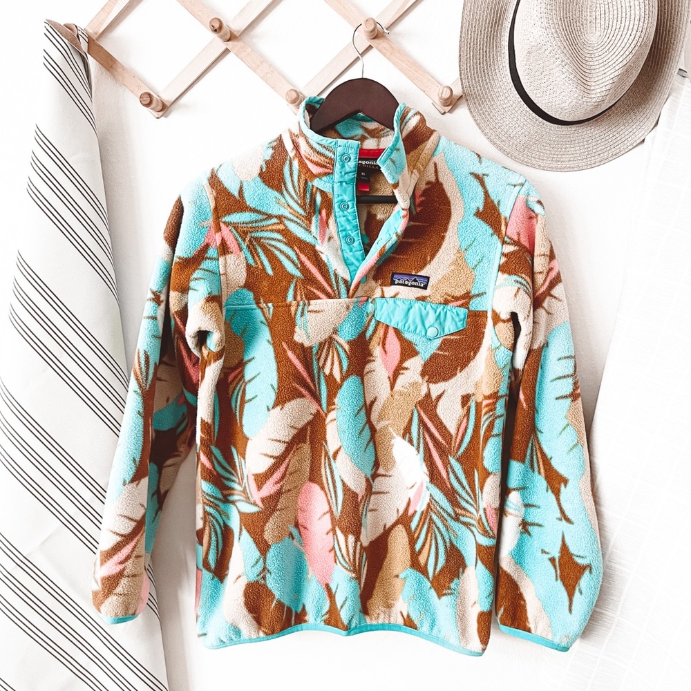 Patagonia Feather Dance Printed Synchilla Snap T Fleece